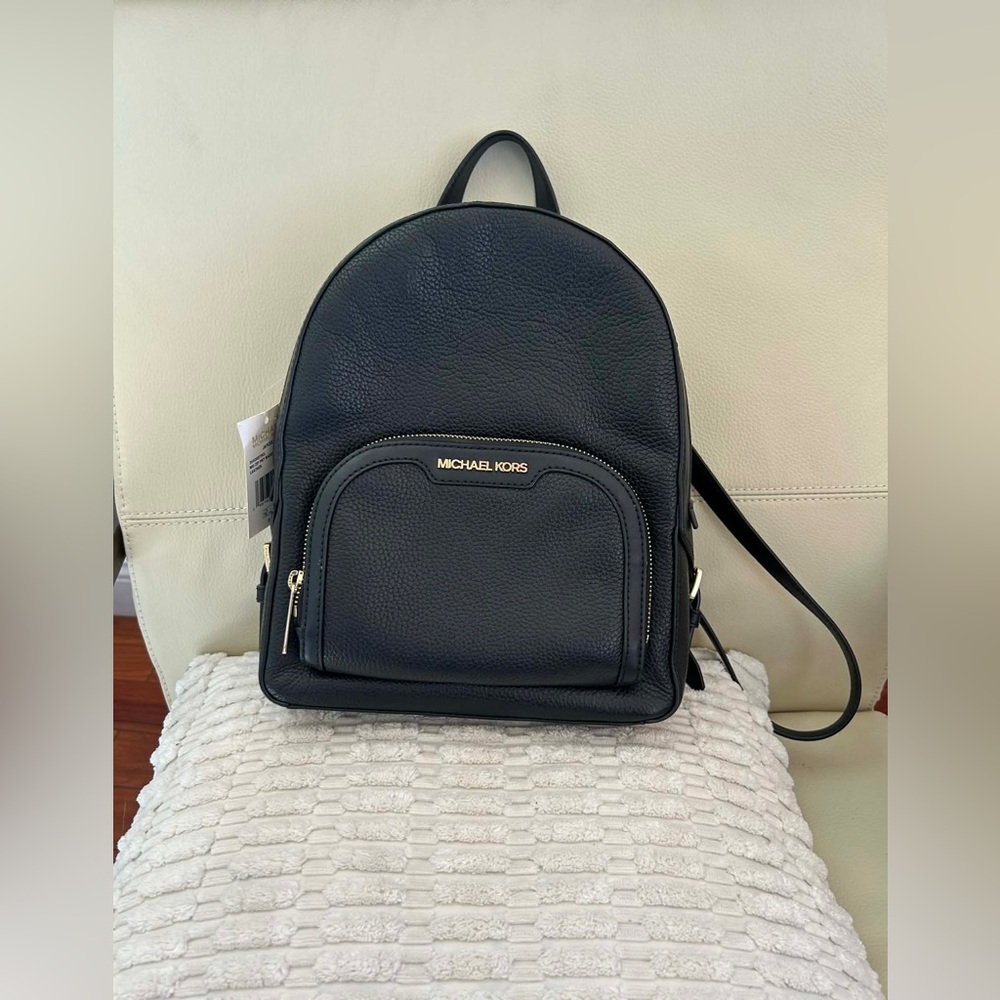 Michael Kors Black Pebbled Leather Backpack